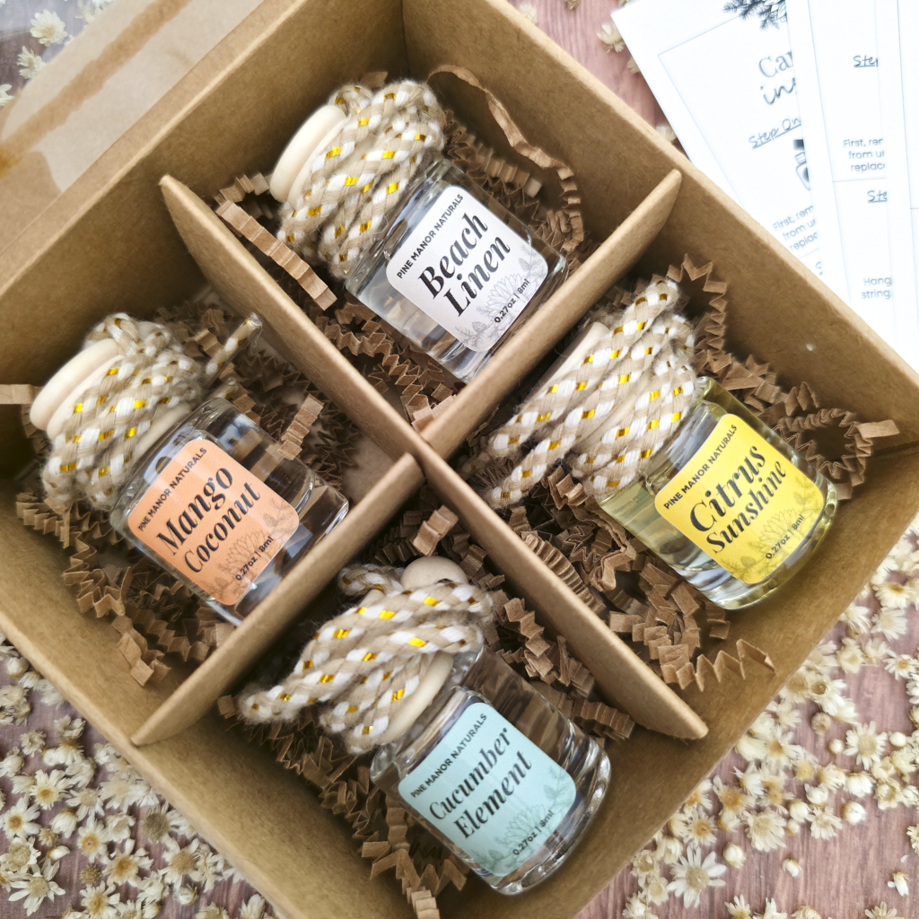 Hanging Car Diffuser 4-Pack – Pine Manor Naturals